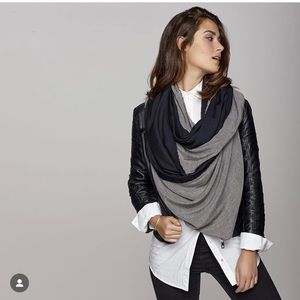 KRISTA NORRIS Two-tone Ash black//heathered grey and hand fringed.